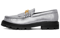 CELINE Triomphe Loafers Women's Silver