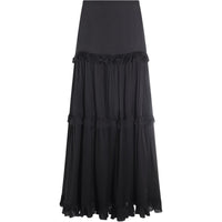 SAINT LAURENT Casual Long Skirt Women's Black