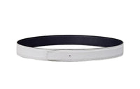 HERMES Two-Tone Design Leather Belts Women's White Width: 3.2CM