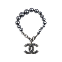 CHANEL Silver-Plated Necklaces Women's Gray Blue