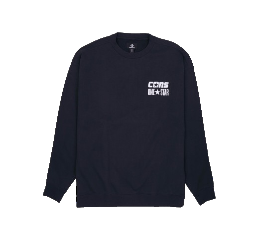 Converse CONS One Star Crew Sweatshirt Asia Sizing 'Black' 10026900-A03