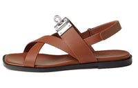 HERMES Ines Strap Sandals Women's Brown