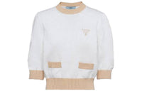PRADA Logo-embroidered Cropped Jumper