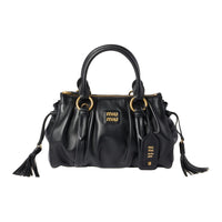 MIU MIU Leather Shoulder Bag, Crossbody Bag, Handbag Women's Black