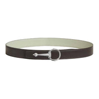 HERMES Calfskin Leather Belts Unisex Gray/White Width: 3.2CM
