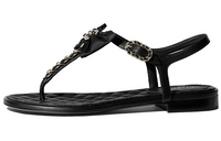 CHANEL Strap Sandals Women's Black