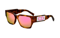 DIOR Acetate Irregular Shape Sunglasses Women's Brown