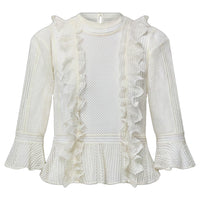 LOUIS VUITTON Mesh Knit Ruffle Top