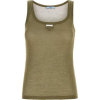 PRADA Triangle Appliqué Sleeveless Top