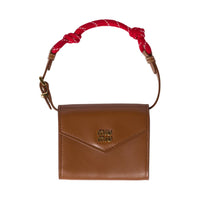 MIU MIU Leather Portable Wallet Women's Cognac