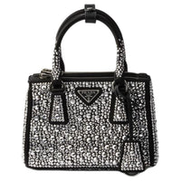 PRADA Fabric Shoulder Bag Crossbody Bag Handbag Mini Women's Metallic Silver