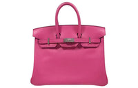 HERMES Birkin Jonathan Leather Handbag Women's 5R Rose Shocking Vibrant Pink