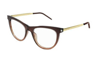 SAINT LAURENT Acetate Irregular Shape Eyeglass Frames Men's Brown
