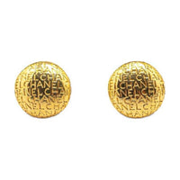 CHANEL Logo lettering Round Clip on Earrings