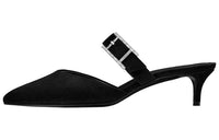 HERMES Cone Heel Wrap-toe Slippers 4cm Women's Black