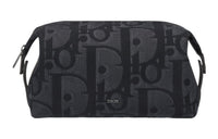 DIOR Extra Large Oblique Printed Fabric Toiletry Bag Regular Men's Black