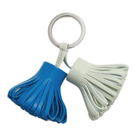 HERMES Lambskin Keychains Women's Blue White