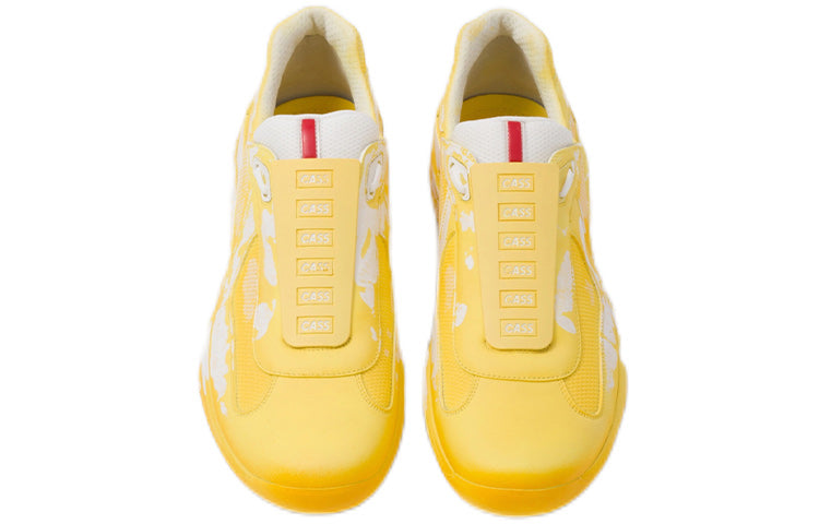 Cass x PRADA Sust4in Anti-Slip Wear-Resistant Low-Top Athletic Shoes Unisex Mysterious Yellow
