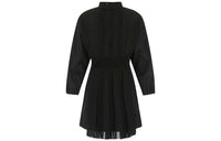 PRADA Logo Plaque Long Sleeved Pleated Playsuit