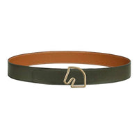 HERMES Calfskin Leather Belts Unisex Green Width 3.8CM