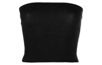 SAINT LAURENT Strapless Cropped Knitted Top