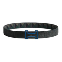 HERMES Stainless Steel Belt Unisex Black Width: 3.8cm
