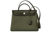 HERMES Herbag Zip Leather Handbag Shoulder Bag Crossbody Bag Regular Unisex Olive