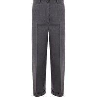 PRADA Pleated Turn Up Hem Trousers
