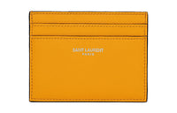 SAINT LAURENT PARIS Calfskin Card Holder Women's Orange