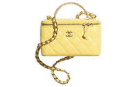 CHANEL Lambskin Box Bag Shoulder Bag Crossbody Bag Handbag Women's Yellow
