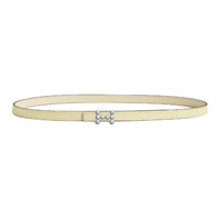 HERMES Calfskin Leather Belts Women's Beige Width 1.3CM