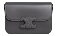 CELINE Triomphe Calfskin Small Square Bag Crossbody Bag Shoulder Bag Women's Dark Gray
