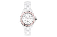 CHANEL Wrist Watch Quartz Movement Ceramic Strap White Dial Women's