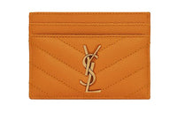 SAINT LAURENT Cow Leather Card Holder Women's Brown