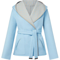 LOUIS VUITTON Reversible Signature Short Hooded Wrap Coat