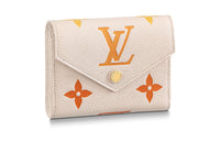 LOUIS VUITTON Leather Victoria Wallet Women's Beige