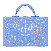 GOYARD Grand Hôtel Cowhide Patchwork Canvas Hard Case Handbag Women's Blue