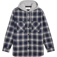 CELINE Hooded Checked Cotton Overshirt