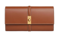 CELINE Calfskin Wallet Large Size Women's Brown