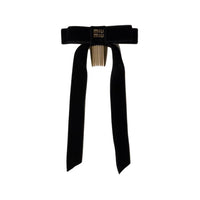 MIU MIU Velvet, Metal, Polyamide Rayon Hair Clips Women's Black