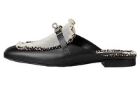 HERMES Abrasion Resistant Closed Toe Slippers Women's Black White