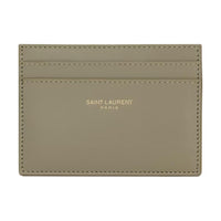 SAINT LAURENT PARIS Calfskin Card Holder Women's Moss Green