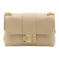 CELINE Calfskin Portable Crossbody Bag Shoulder Bag Women's Beige