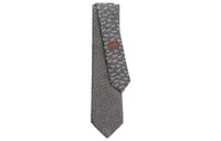 HERMES Ties Men Charcoal Gray/Gray/Orange