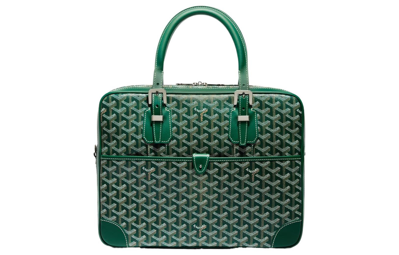 GOYARD Ambassade Canvas With Leather Handbags Briefcases Small Size Unisex Green