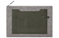 HERMES Toodoo Wool Felt With Epsom Calfskin Clutch Men's Jasper/Gray