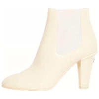 CHANEL Ankle-Length Chelsea Boots Women's Ivory