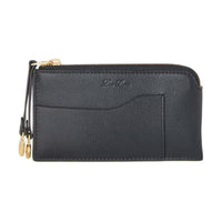 Loro Piana Grained Calfskin Card Holder Women's Black