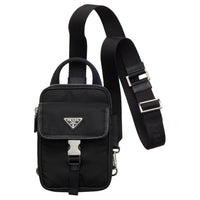 PRADA Nylon Handbag Cell Phone Pouch Men's Black