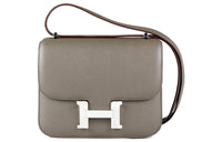 HERMES Constance Epsom Leather Shoulder Bag Crossbody Bag Mini Women's Tin Gray